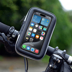 Waterproof Bike Phone Mount – Motorcycle Handlebar Phone Holder with 360° Rotation & Protective Case – Shockproof Bicycle Phone Holder for GPS & Riding (Fits up to 6” Phones)
