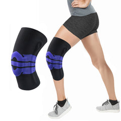 Knee Compression Sleeve with Gel Patella Pad & Spring Stabilizers – Adjustable Knee Brace Support for Men & Women – Running, Gym, Sports & Joint Stability