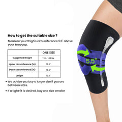 Knee Compression Sleeve with Gel Patella Pad & Spring Stabilizers – Adjustable Knee Brace Support for Men & Women – Running, Gym, Sports & Joint Stability