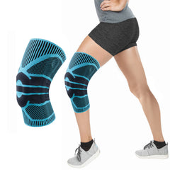 Knee Compression Sleeve with Gel Patella Pad & Spring Stabilizers – Adjustable Knee Brace Support for Men & Women – Running, Gym, Sports & Joint Stability
