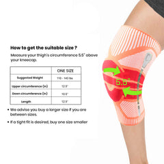 Knee Compression Sleeve with Gel Patella Pad & Spring Stabilizers – Adjustable Knee Brace Support for Men & Women – Running, Gym, Sports & Joint Stability