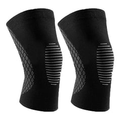Support & Recovery Knee Compression Sleeve (1 Pair) – Knee Brace with Gel Grip & Reinforced Straps – Anti-Slip Joint Support for Running, Gym & Daily Activity