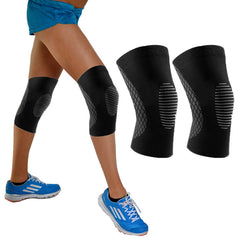 Support & Recovery Knee Compression Sleeve (1 Pair) – Knee Brace with Gel Grip & Reinforced Straps – Anti-Slip Joint Support for Running, Gym & Daily Activity