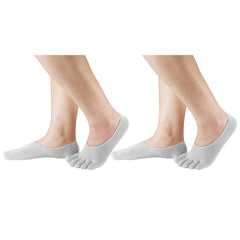 2-Pack Gel Toe Separator Socks – Moisturizing Toe Sleeve Socks for Dry Cracked Heels & Foot Comfort – Five-Toe Gel Lined Socks for Men & Women