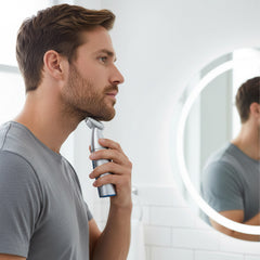 3-in-1 Beard Trimmer for Men – Cordless Hair Clippers, Mustache & Nose Hair Groomer – Precision Detail Trimmer with Interchangeable Heads, Portable Men’s Grooming Tool