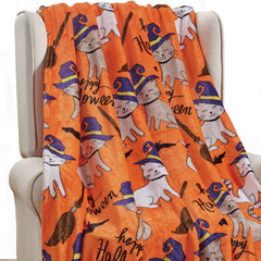Ultra Soft Halloween Throw Blanket – 50" x 60" Cozy Micro Plush Blanket for Bed, Couch & Dorm – Lightweight, All-Season Comfort, Machine Washable