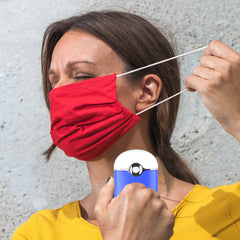 Mini Handheld Portable USB Air Conditioning Eyelash Blower Fan Dryer – Rechargeable 400mAh Personal Cooling Mist Fan with Sponge Filter, Neck Strap, Desk/Handheld Travel Summer Fan (Blue/Pink/Black)