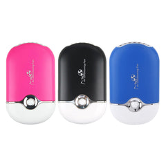 Mini Handheld Portable USB Air Conditioning Eyelash Blower Fan Dryer – Rechargeable 400mAh Personal Cooling Mist Fan with Sponge Filter, Neck Strap, Desk/Handheld Travel Summer Fan (Blue/Pink/Black)
