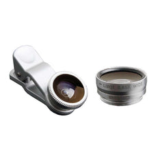 Universal Clip-On 3-in-1 Phone Camera Lens Kit – Wide Angle + 180° Fisheye + Macro Lenses for iPhone & Android – Portable Smartphone Lens Set for Travel, Selfies & Close-Up Shots