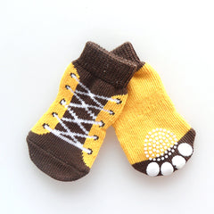 Anti-Slip Dog & Cat Socks (1-Pack or 2-Pack) – Knit Paw Protector with Traction Grip for Small Pets – Warm, Adjustable Pet Socks for Hardwood Floors (Medium & X-Large)