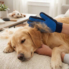 Pet Grooming Gloves Deshedding Brush – 5 Finger Dog & Cat Hair Removal Glove for Shedding, Bathing & Massage – Gentle Fur Remover for Long & Short Hair Pets