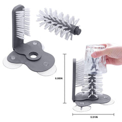 Water Bottle Cleaning Brush with Suction Base Glass Beer Cup, Long Leg Cup, Wine Glass Bar Kitchen Tools (1-Pack or 2-Pack)