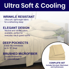 Ultra Soft Bamboo Blend Sheets 2200 TC – Deep Pocket Fit, Cool & Cozy All Year