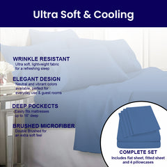 6-Piece: 2200 Series Egyptian Softness Microfiber Sheets – Ultra Soft, Cooling & Deep Pocket