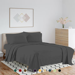 1800 TC Double Brushed Bamboo Blend Queen Bed Sheets – Dark Colors, Soft & Durable, Luxury Eco-Friendly Bedding Set