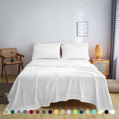 Full Size Bed Sheet Set – 1800 TC Bamboo Blend, Double Brushed, Super Soft & Cooling, Deep Pocket Bedding