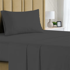 3-Piece: 1800 TC Bamboo Blend Twin Sheet Set – Double Brushed, Deep Pocket Fit