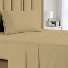 3-Piece: 1800 TC Bamboo Blend Twin Sheet Set – Double Brushed, Deep Pocket Fit