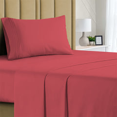 3-Piece: 1800 TC Bamboo Blend Twin Sheet Set – Double Brushed, Deep Pocket Fit