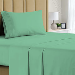 3-Piece: 1800 TC Bamboo Blend Twin Sheet Set – Double Brushed, Deep Pocket Fit