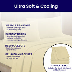 4-Piece: Premium Bamboo Sheets King/Cal King – Super Soft, Deep Pocket Fit