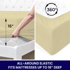 4-Piece: Premium Bamboo Sheets King/Cal King – Super Soft, Deep Pocket Fit