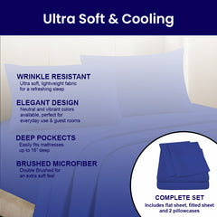 4-Piece: Premium Bamboo Sheets King/Cal King – Super Soft, Deep Pocket Fit