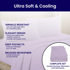 4-Piece: Premium Bamboo Sheets King/Cal King – Super Soft, Deep Pocket Fit