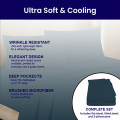 4-Piece: Full Bamboo Sheet Set – Ultra Soft, Breathable & Wrinkle Resistant