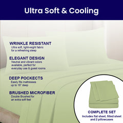 4-Piece: Full Bamboo Sheet Set – Ultra Soft, Breathable & Wrinkle Resistant