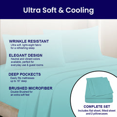 4-Piece: Full Bamboo Sheet Set – Ultra Soft, Breathable & Wrinkle Resistant
