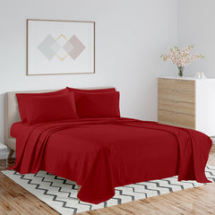 1800 TC Double Brushed Bamboo Blend Queen Bed Sheets – Dark Colors, Soft & Durable, Luxury Eco-Friendly Bedding Set