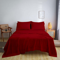 Full Size Bed Sheet Set – 1800 TC Bamboo Blend, Double Brushed, Super Soft & Cooling, Deep Pocket Bedding