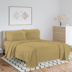 1800 TC Queen Bamboo Blend Sheets – Double Brushed, Light Colors, Cozy & Cool