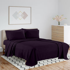 1800 TC Double Brushed Bamboo Blend Queen Bed Sheets – Dark Colors, Soft & Durable, Luxury Eco-Friendly Bedding Set