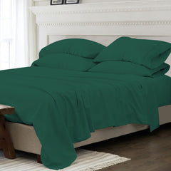 Super Soft Bamboo Blend Bed Sheets – 1800 TC, Cooling Vibe, Deep Pocket Queen Sheet Set for Chill Sleep
