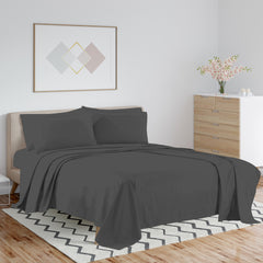 1800 TC Double Brushed Bamboo Blend Queen Bed Sheets – Dark Colors, Soft & Durable, Luxury Eco-Friendly Bedding Set
