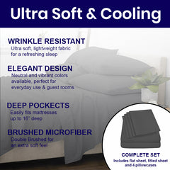 Ultra Soft Bamboo Blend Sheets 2200 TC – Deep Pocket Fit, Cool & Cozy All Year