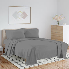 1800 TC Queen Bamboo Blend Sheets – Double Brushed, Light Colors, Cozy & Cool