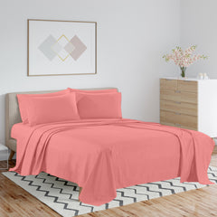 1800 TC Queen Bamboo Blend Sheets – Double Brushed, Light Colors, Cozy & Cool