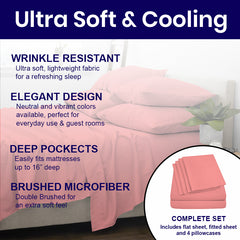 Ultra Soft Bamboo Blend Sheets 2200 TC – Deep Pocket Fit, Cool & Cozy All Year