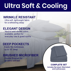 Ultra Soft Bamboo Blend Sheets 2200 TC – Deep Pocket Fit, Cool & Cozy All Year