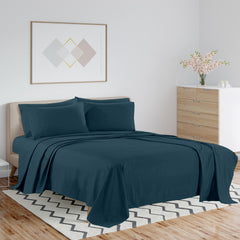 1800 TC Double Brushed Bamboo Blend Queen Bed Sheets – Dark Colors, Soft & Durable, Luxury Eco-Friendly Bedding Set