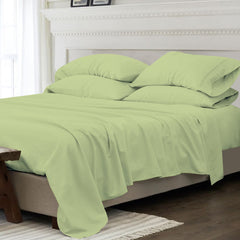Super Soft Bamboo Blend Bed Sheets – 1800 TC, Cooling Vibe, Deep Pocket Queen Sheet Set for Chill Sleep