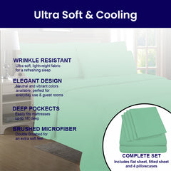 1800 TC King & California King Bamboo Sheets – Double Brushed, Soft, Breathable & Durable
