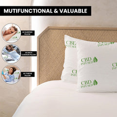 2-Pack: Ultimate Memory Foam Pillows in Bamboo, CBD, Copper, or Lavender – Cooling, Hypoallergenic, Neck Support – For Back, Side, and Stomach Sleepers – Queen & King
