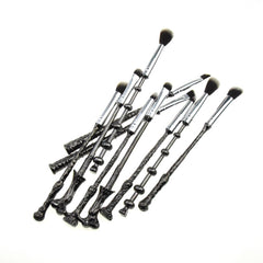 Wizard-Inspired Makeup Brush Set, Wand Style Cosmetic Brushes with Soft Bristles, Aesthetic Face & Eye Makeup Brushes, Fantasy-Inspired Gift Set for Makeup Lovers