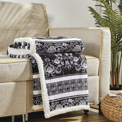 Cozy Aesthetic: Printed Sherpa Throw Blanket – Ultra Soft Microplush 50" x 60" – Lightweight Fleece for Couch, Bed, Dorm & Travel – Machine Washable