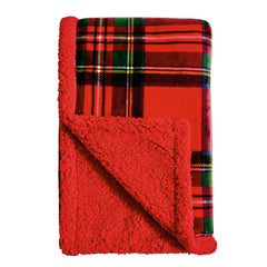 Classic Red Plaid Throw Blanket – Lightweight Soft Polyester Throw for Couch, Sofa & Bed, Cozy Decorative Blanket for Living Room, Bedroom & Travel, 50 x 60 Inches