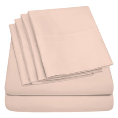 Lightweight Microfiber Bed Sheet Set – 6-Piece Ultra-Soft Wrinkle-Free Sheets with Deep Pockets & Pillowcases – Full, Queen, King & California King